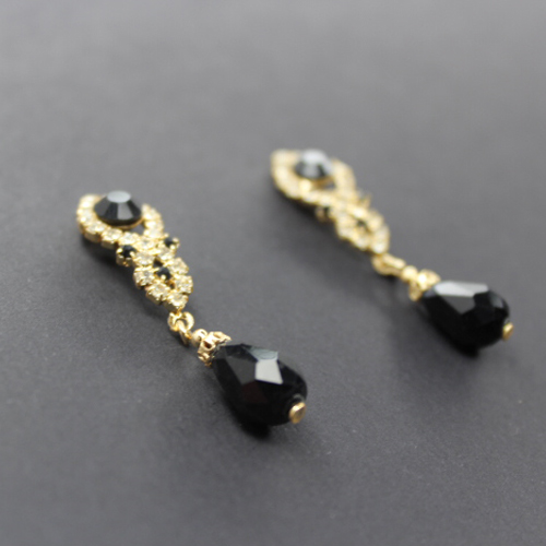 Black Teardrop Earrings two-toned fashion Earrings, Earrings, Evening Earrings, Women’s Fashion Jewelry, Statement Earrings