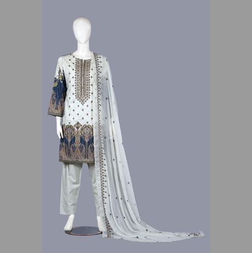Ready to Wear, Stitched Three Piece Dress, Summer Lawn Suit, Embroidered Three Piece Suit