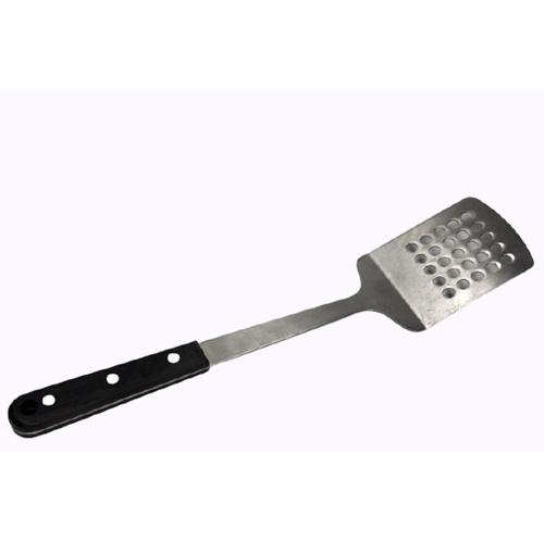 Slotted Turner Spoon, Steel Skimmer, Steel Spatula with Wooden Handle