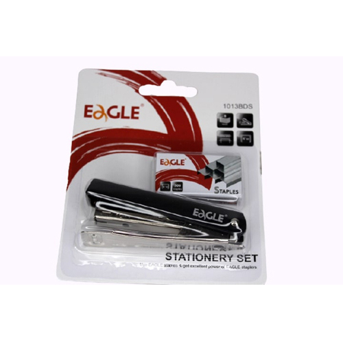 Stapler Set with Staples, Size 10 Standard Stapler and Staple Pins, 8-Sheet Capacity Black Stapler, Office and School Supply