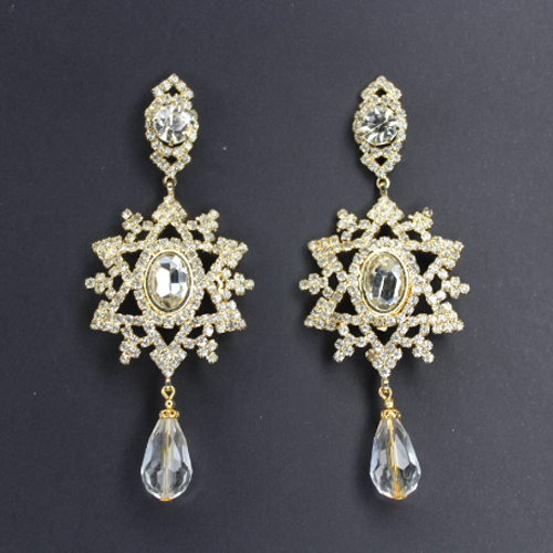Crystal Blossom Earrings Zircon-styled long Pierced Earrings For Women, Girls 