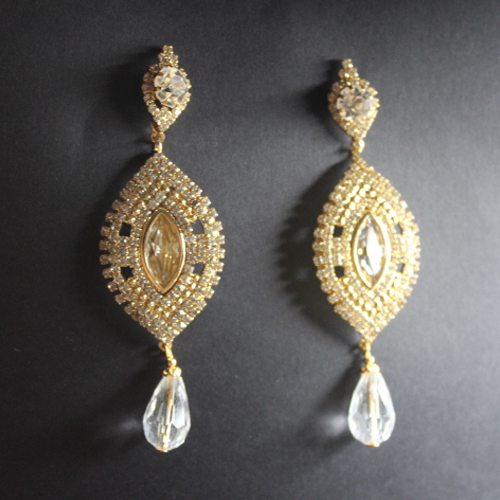 Earrings, Kundan Ellipse Earrings, Women’s Fashion Jewelry 