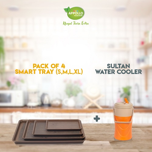 Appollo Bundle of 4 Smart Tray (Wooden) + Sultan Cooler
