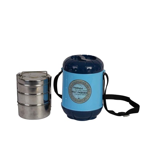 Appollo Carry Lunch Carrier with (3 Steel Bowls)