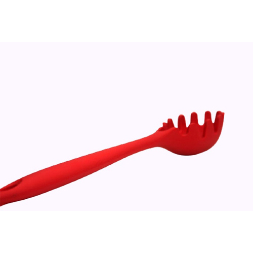 Silicone Spaghetti Server Red, Durable Heat-Resistant Silicone Spaghetti Scoop, Silicone Food Grade Pasta Fork