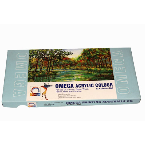 Omega Paint sets, Acrylic Color Sets, Art and Craft Supplies, Acrylic Tube Paint Set of 12