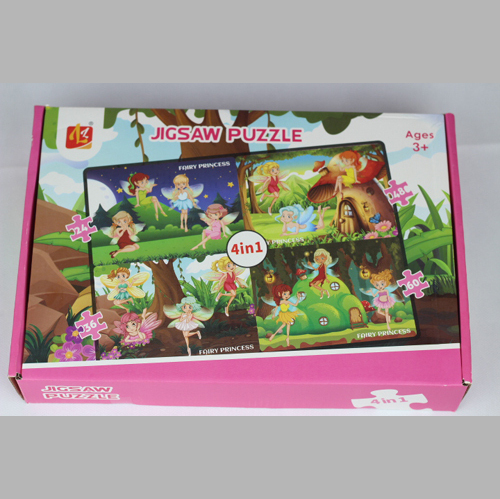 Jigsaw Puzzle, Fairy Princess 4 in 1 puzzle, Jigsaw Puzzle Pack of 4, Girl’s Puzzle Set