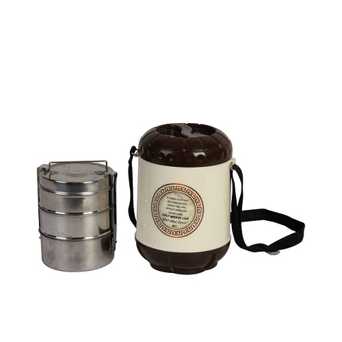 Appollo Carry Lunch Carrier with (3 Steel Bowls)
